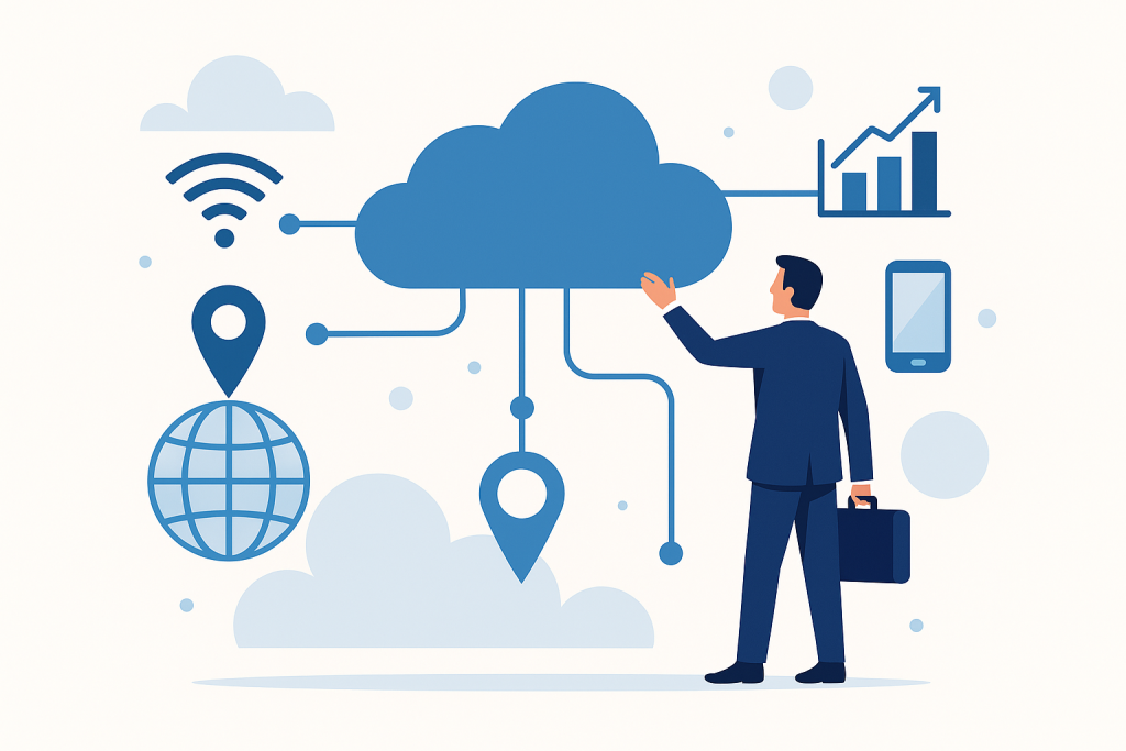 Connettività aziendale e rete cloud.