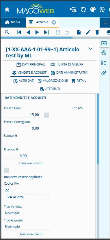 Dashboard ERP mobile Mago